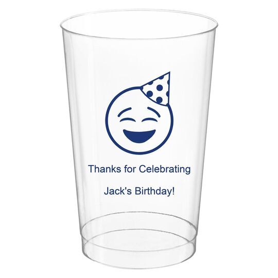 Party Hat Emoji Clear Plastic Cups